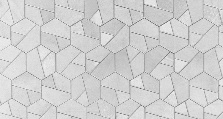 white hexogon tiles