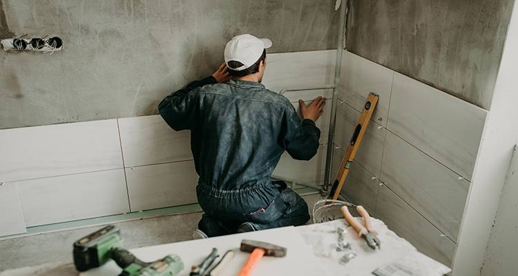 renovating bathroom