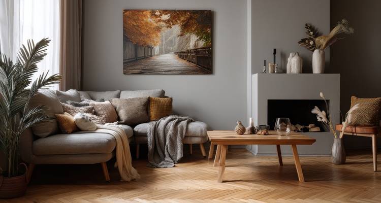 cosy grey living room