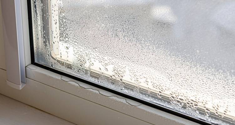 window condensation leaking on sill