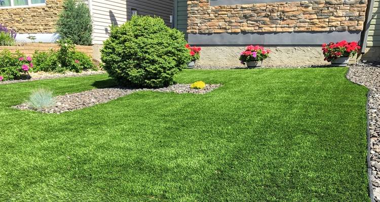 fake grass garden bush