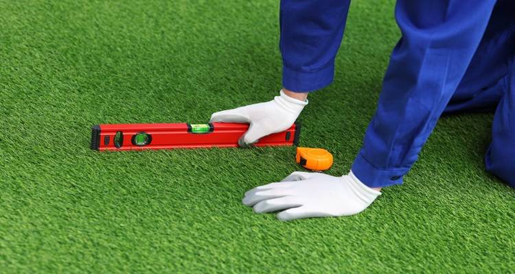 blue arms red level fake grass