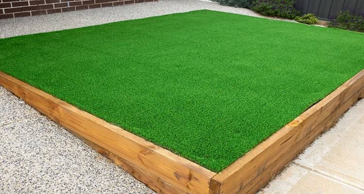 square of grass wood edge