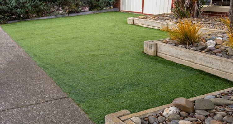 fake grass decking border