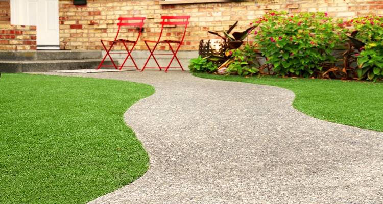 artificial grass wavy path