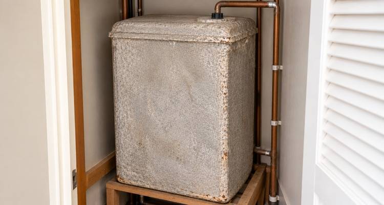 asbestos water tank airing cupboard