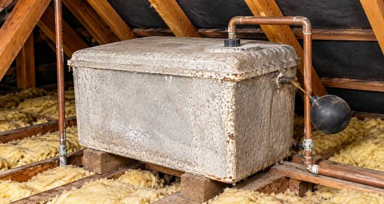 asbestos watertank in loft