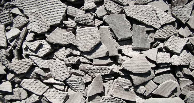 broken asbestos pile