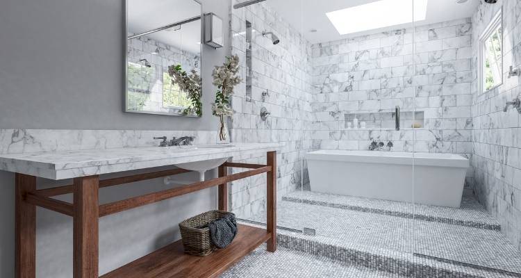 Modern looking wetroom Bathroom 