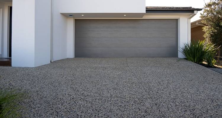 modern garage driveway