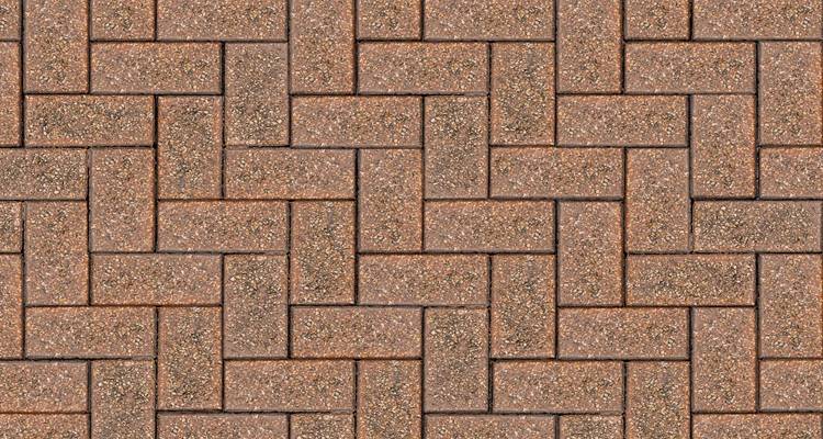 close up red brick drive