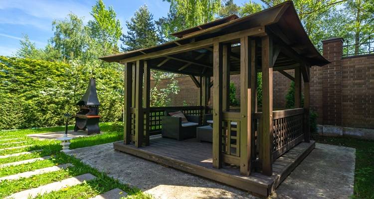 gazebo in shade