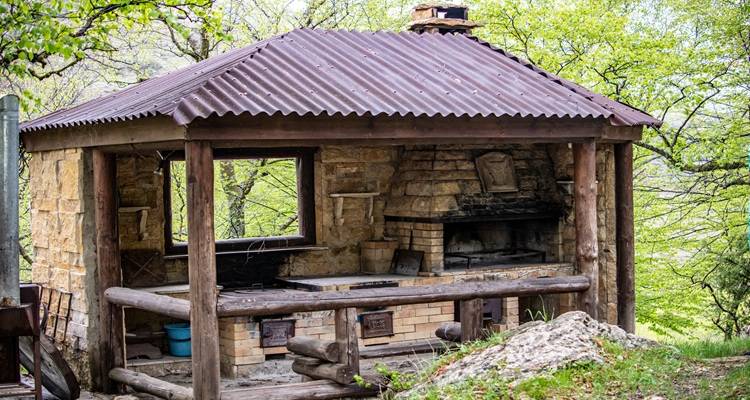 old outdoor kitchen