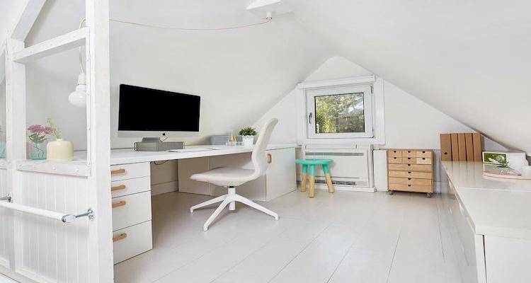 bungalow loft conversion used as a home working area