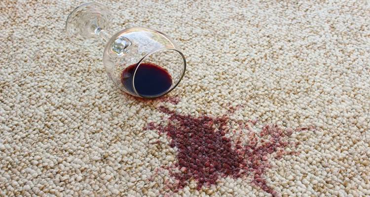 red wine on carpet