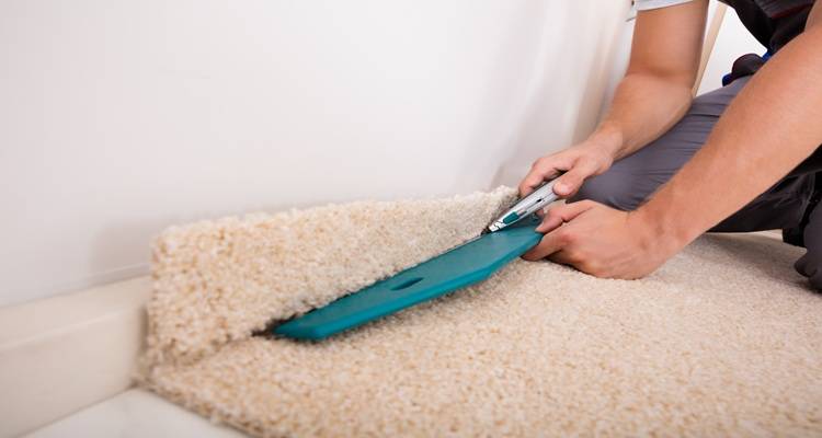 carpet being cut