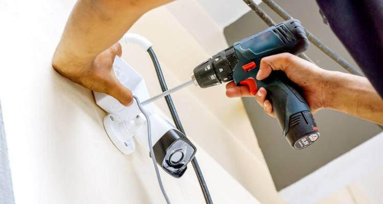 CCTV camera being insalled