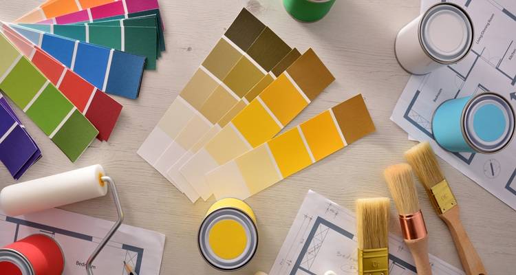 paint samples and brushes