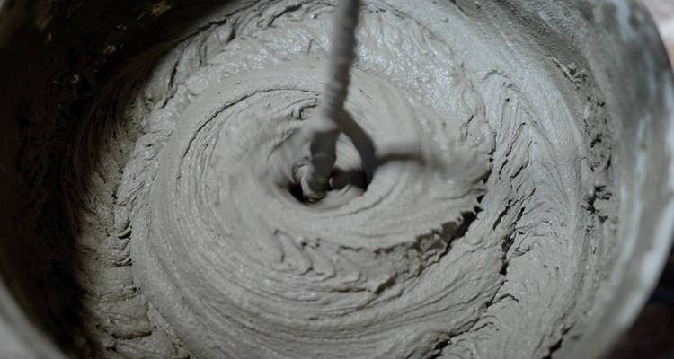 concrete being mixed