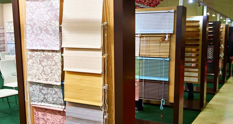 different blinds in shop