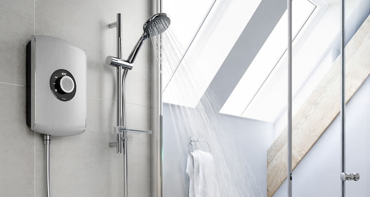 shower installation that's powered on