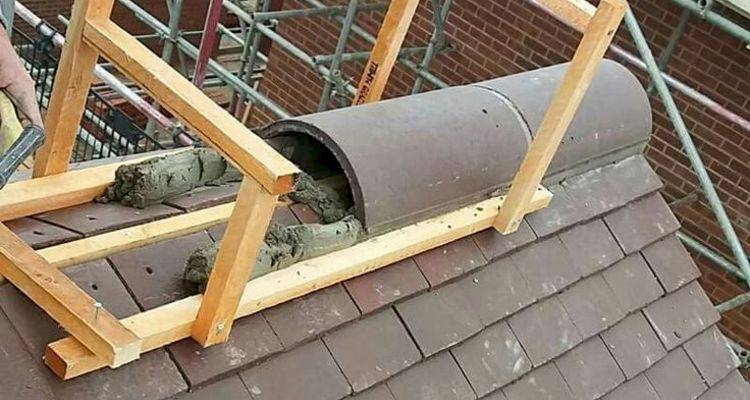 roof with scaffolding