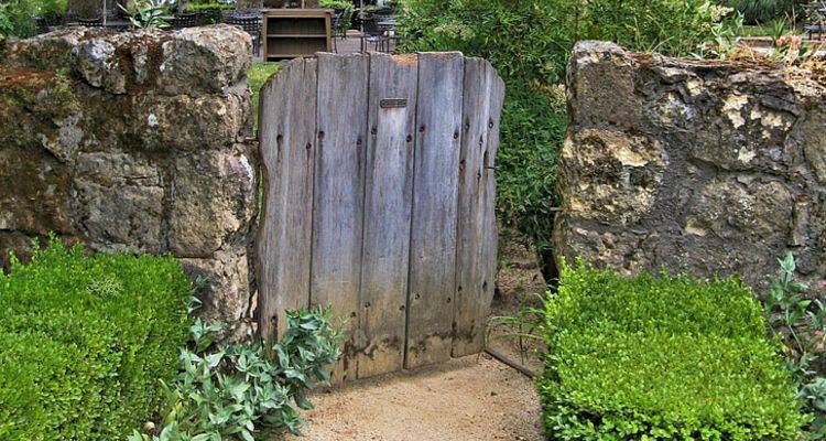 dry stone wall with gate