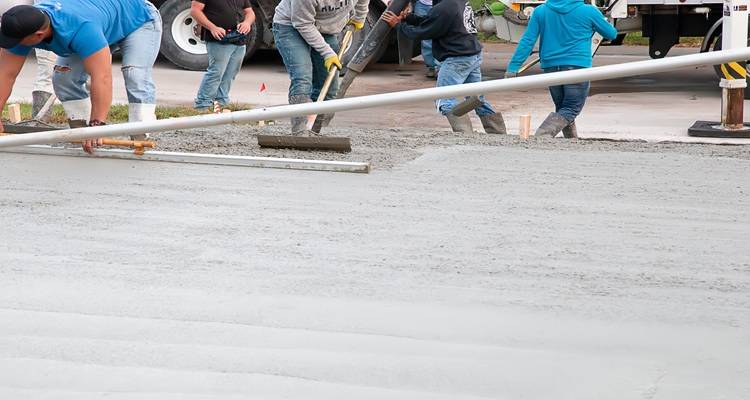 concrete being laid