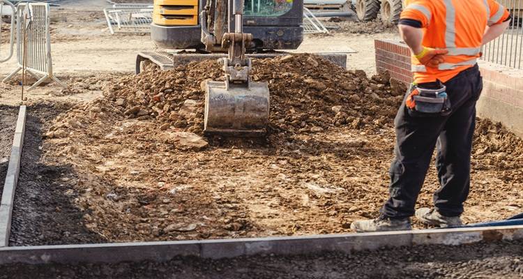 driveway being dug up