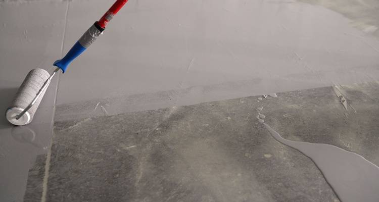 anti slip paint being painted on