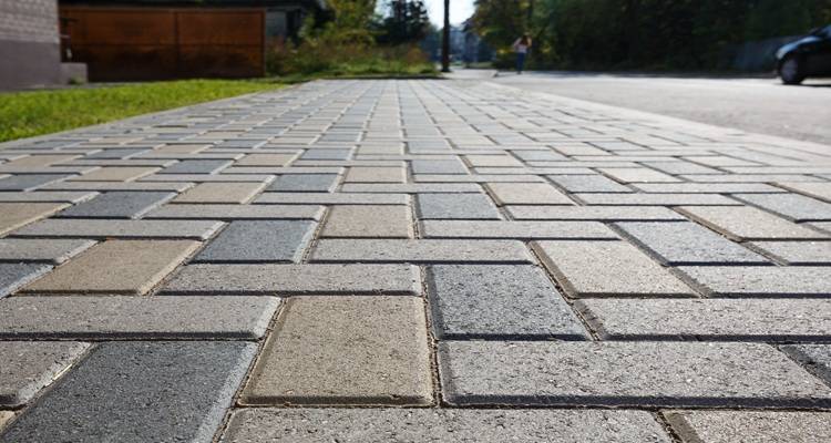 close up block paving