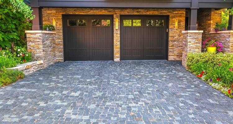 double garage cobbled floor