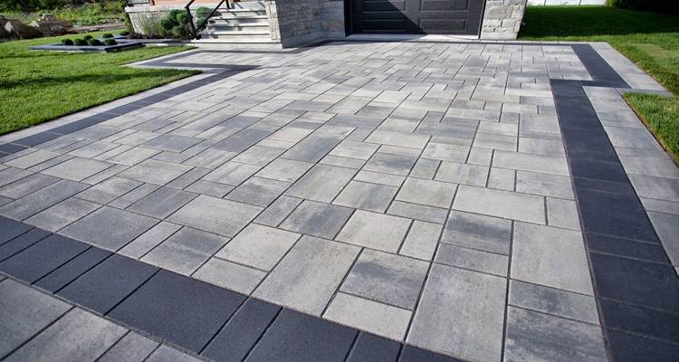 grey paved driveway