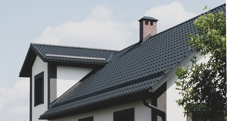 large house dark grey roof