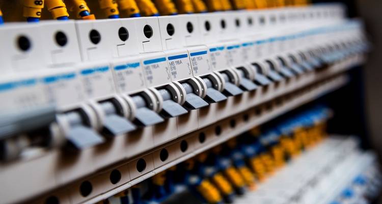 Consumer unit close up blurred