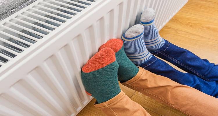 feet on radiator