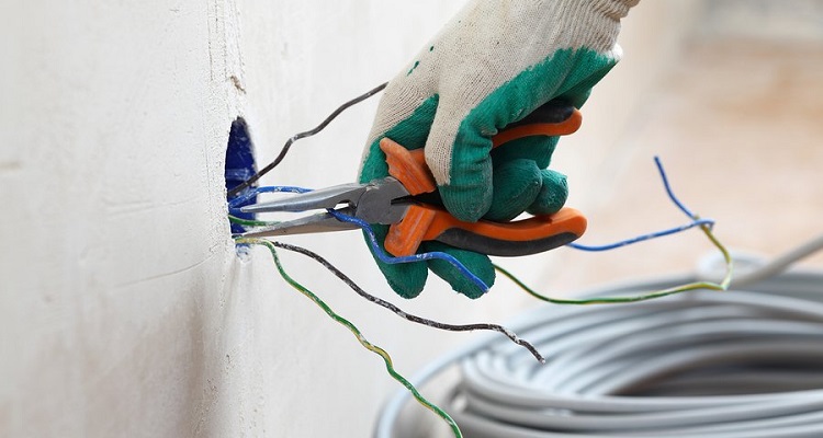 electrician working with wires