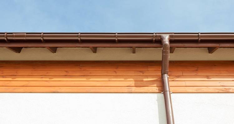 soffits wooden fascia brown gutter