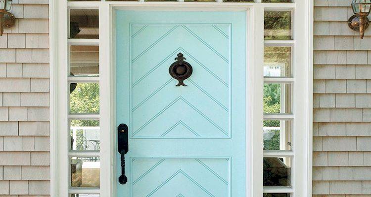 Light blue front door