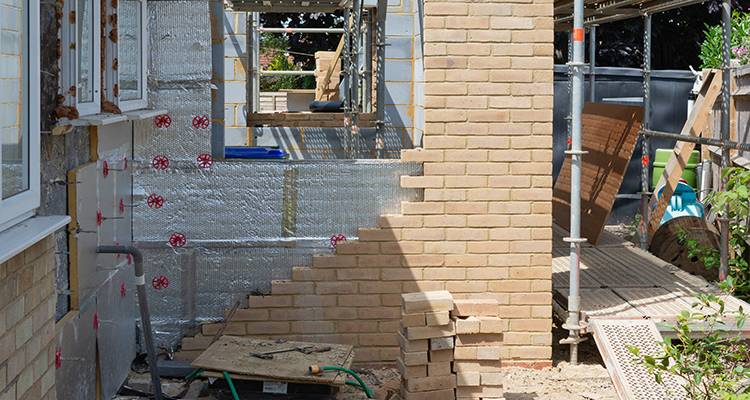 garage conversion being built