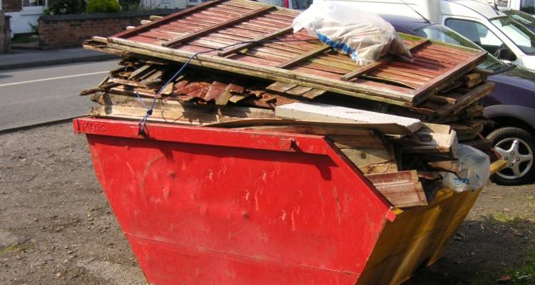 skip with garden waste