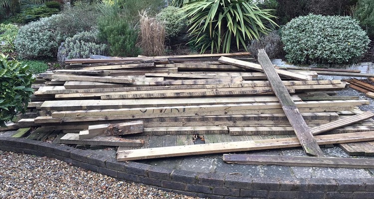 pile of decking boards
