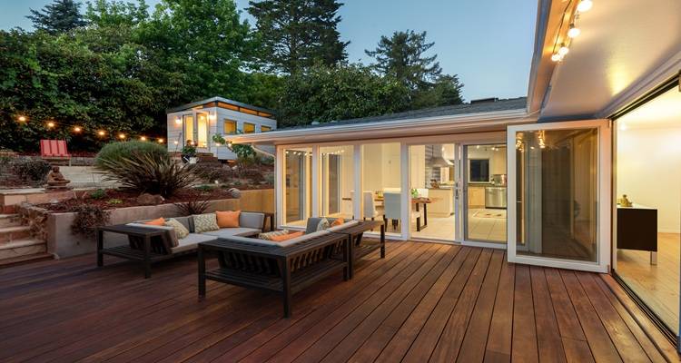 bifold doors decking chairs