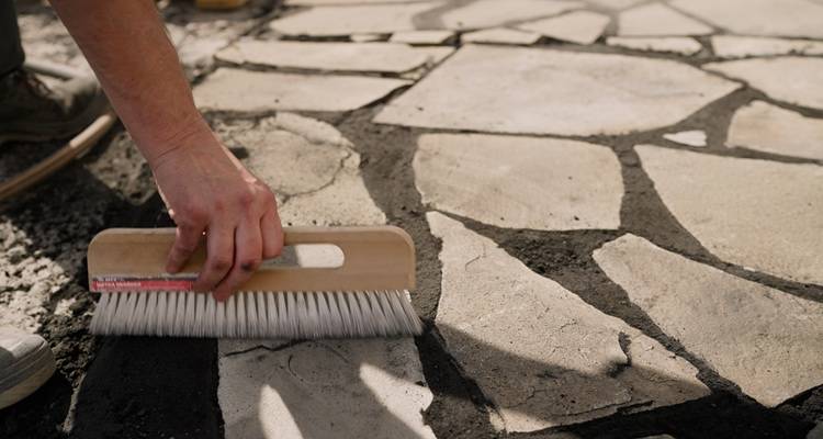 hand repointing patio