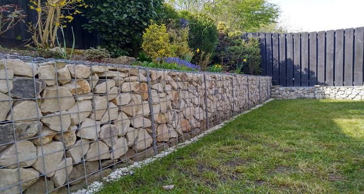 gabion wall in garden