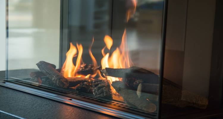 gas fire up close