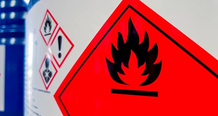 hazardous gas sign red