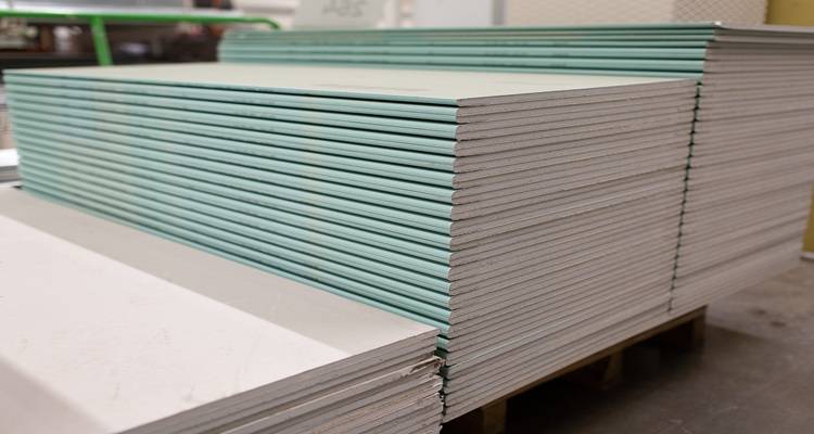 stacks of plasterboard