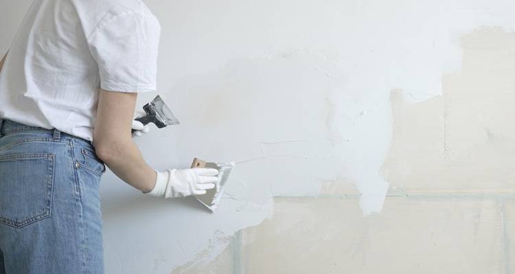 wall being plastered
