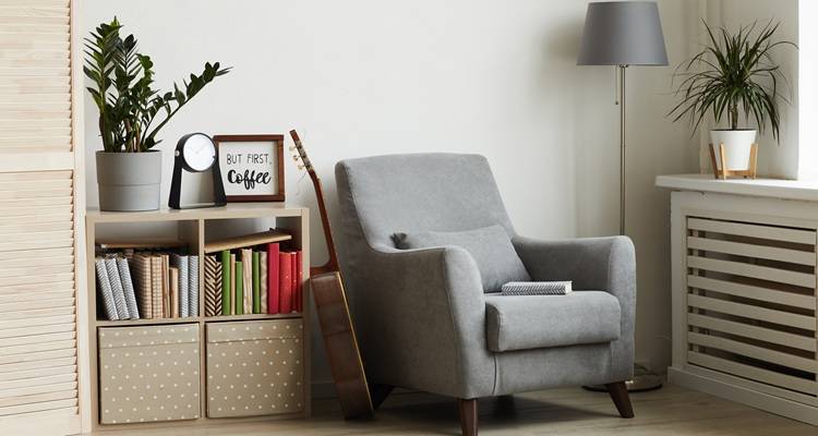 grey chair bookcases